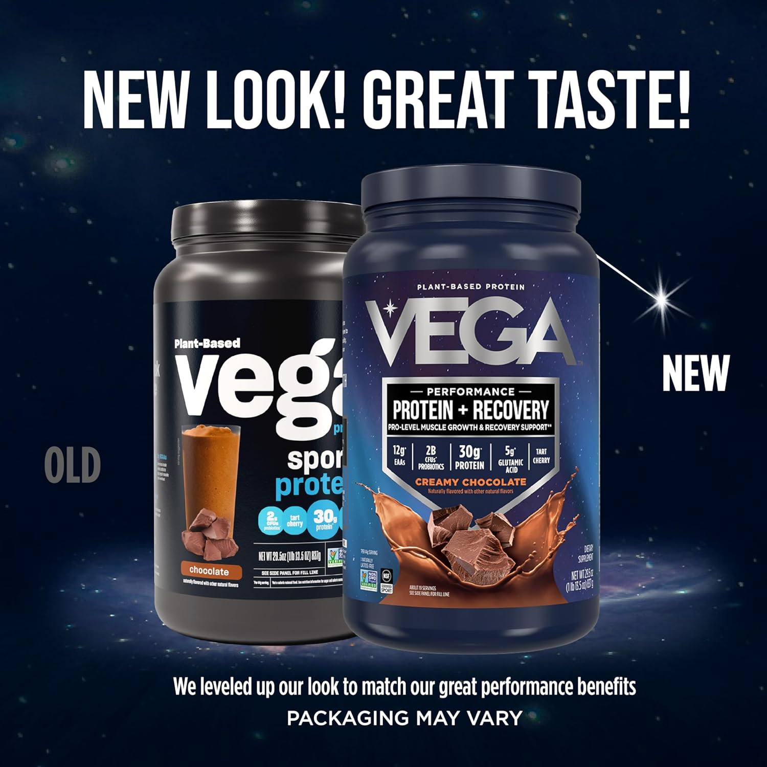 Vega Sport Vegan Protein Powder Recovery Chocolate 1.8 lb 30g Protein