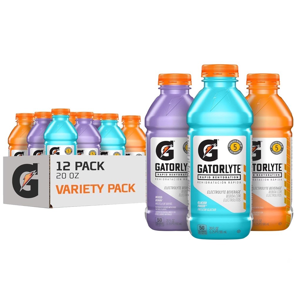 Gatorlyte Rapid Rehydration Electrolyte Beverage, 20 fl oz (Pack of 12)