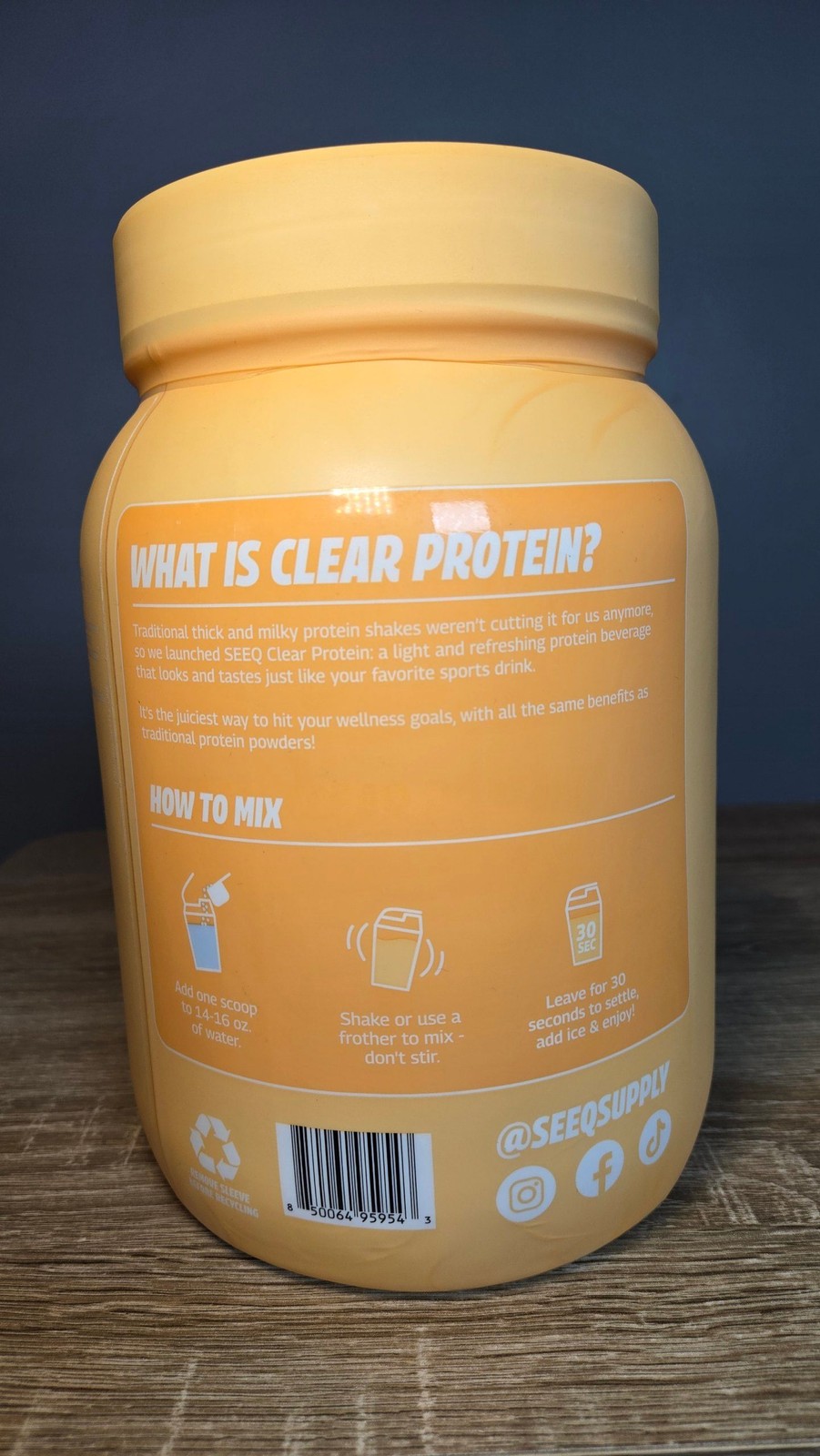 SEEQ Clear Protein Powder Orange Dreamsicle – Zero Sugar 22g (1.35 lb)