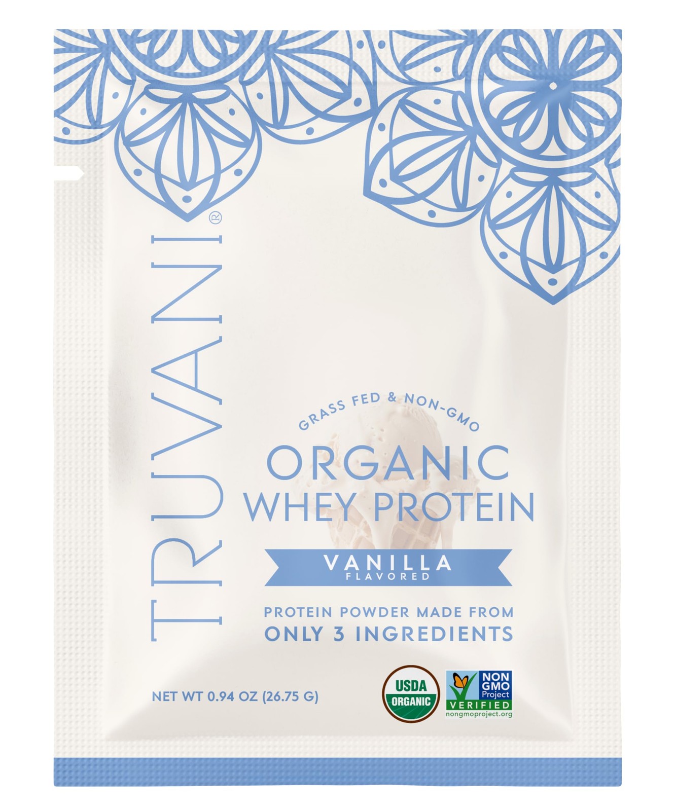 Truvani Organic Whey Protein Powder | Vanilla | 1 Serving | 20g Grass Fed Whe…
