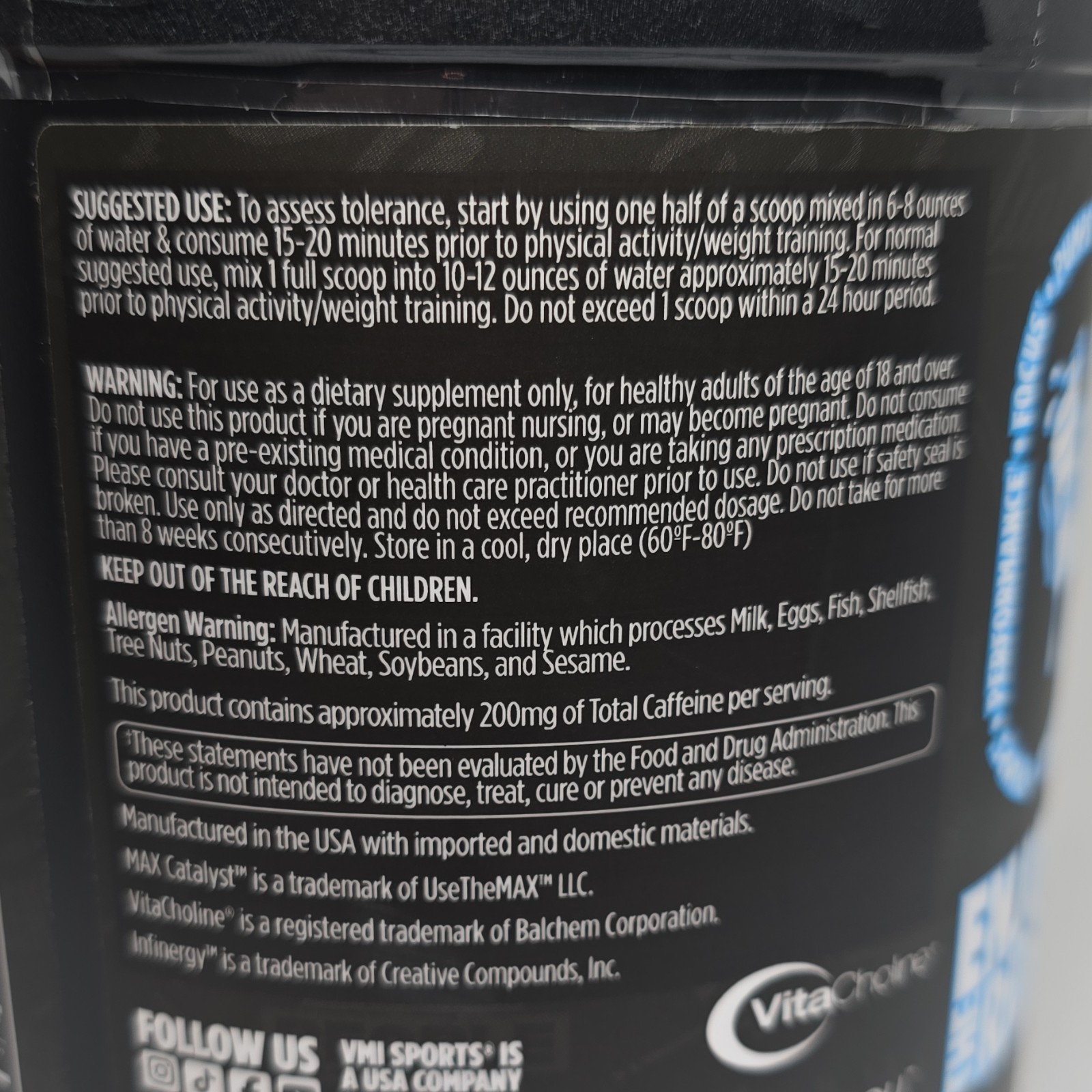 VMI Pre-Workout Powder L-Citrulline Beta Alanine Blue Shark Gummy 30 Servings