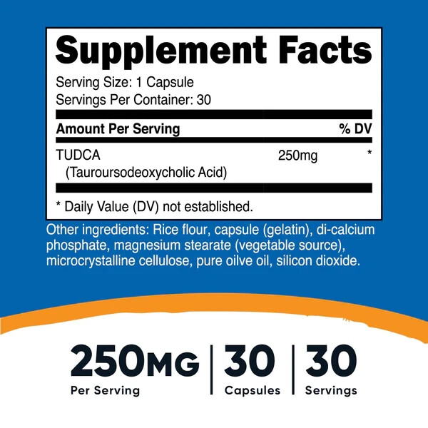 Nutricost TUDCA (tauroursodeoxycholic Acid) 250mg 60 Caps SALE – EXP 02/2026