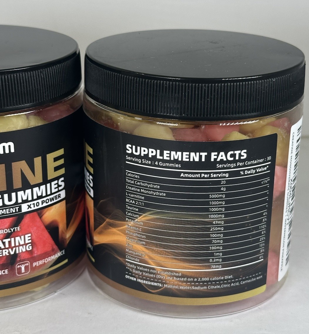 Creatine Monohydrate 120 Gummies – Watermelon Pineapple – Set Of 2