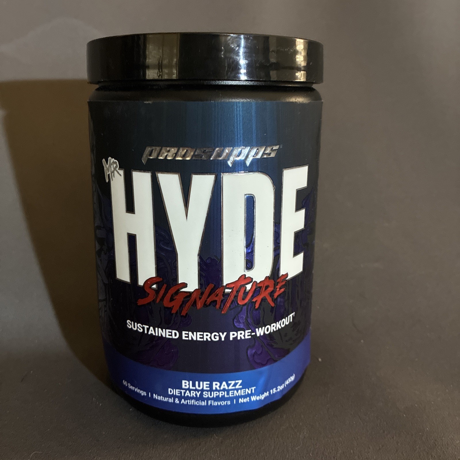 Mr. Hyde Signature Sustained Energy Pre-Workout Blue Razz 15.2 Oz 60 Serv, 01/28