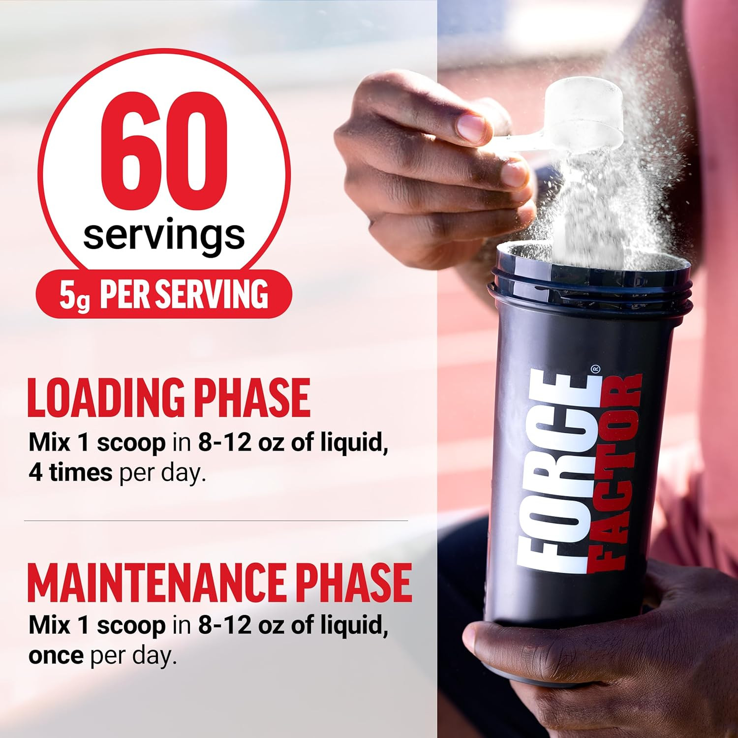 Creatine Monohydrate Powder, 5G Dose, Micronized