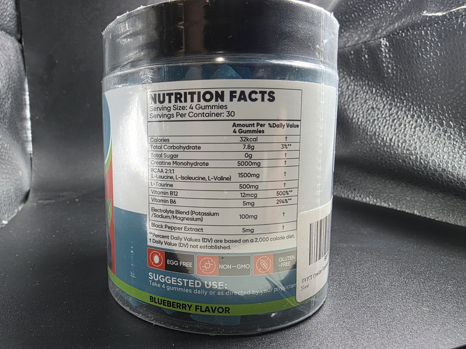 5000mg Creatine Monohydrate Gummies Men Women, 7-in-1 Pre-Workout Complex 01/28