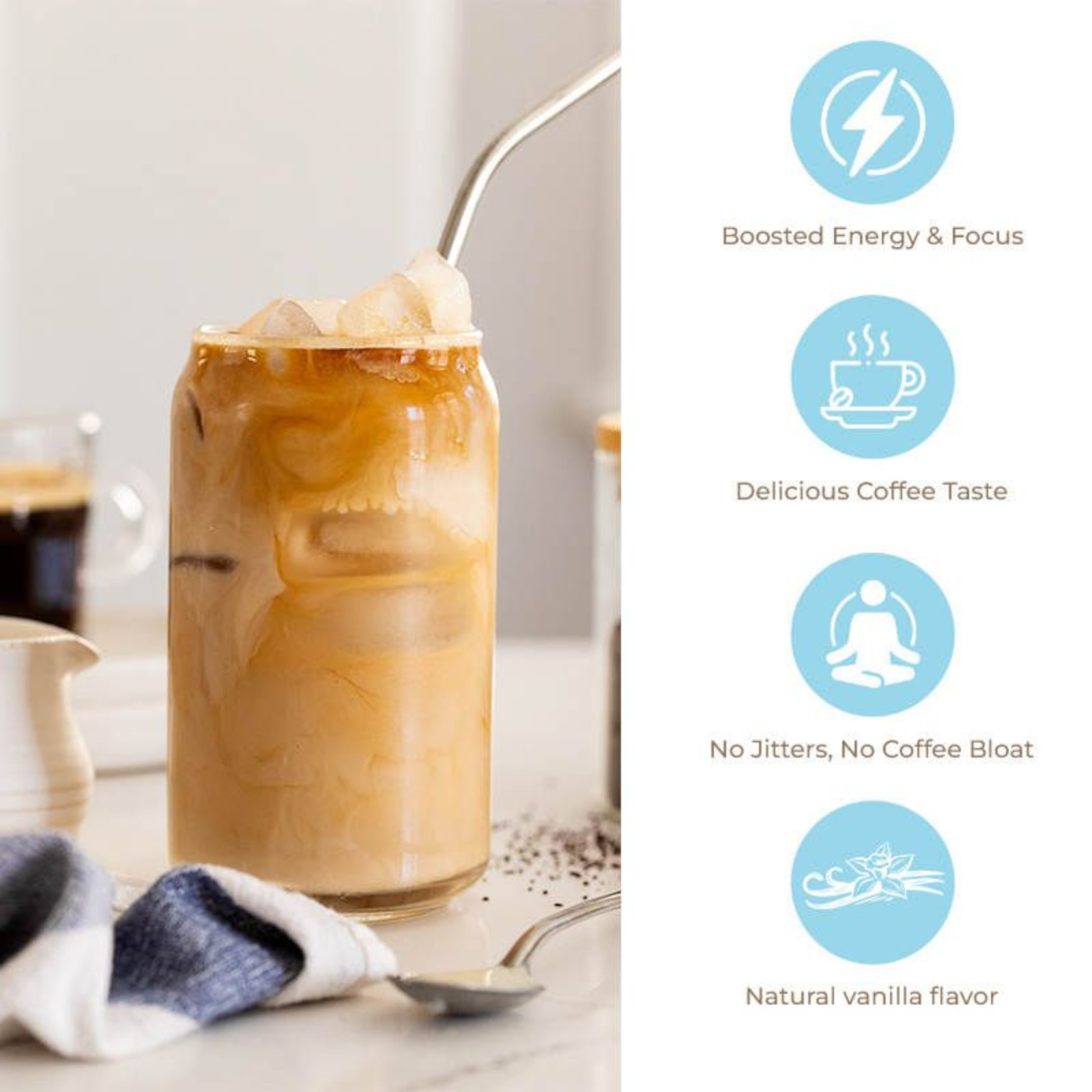 Jooso High Protein Iced Coffee, vanillaflavor, 15.87 oz (450g)