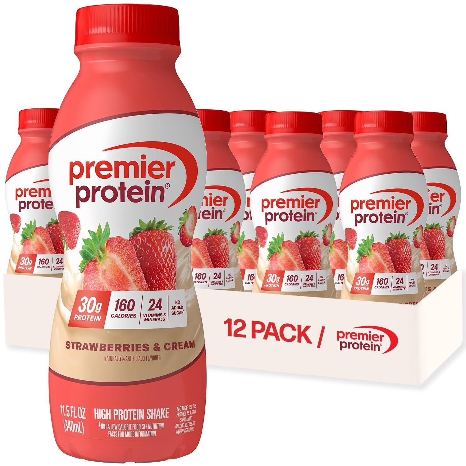 Premier Protein Shake, Chocolate, 30g Protein, Gluten-Free, 12 Pack