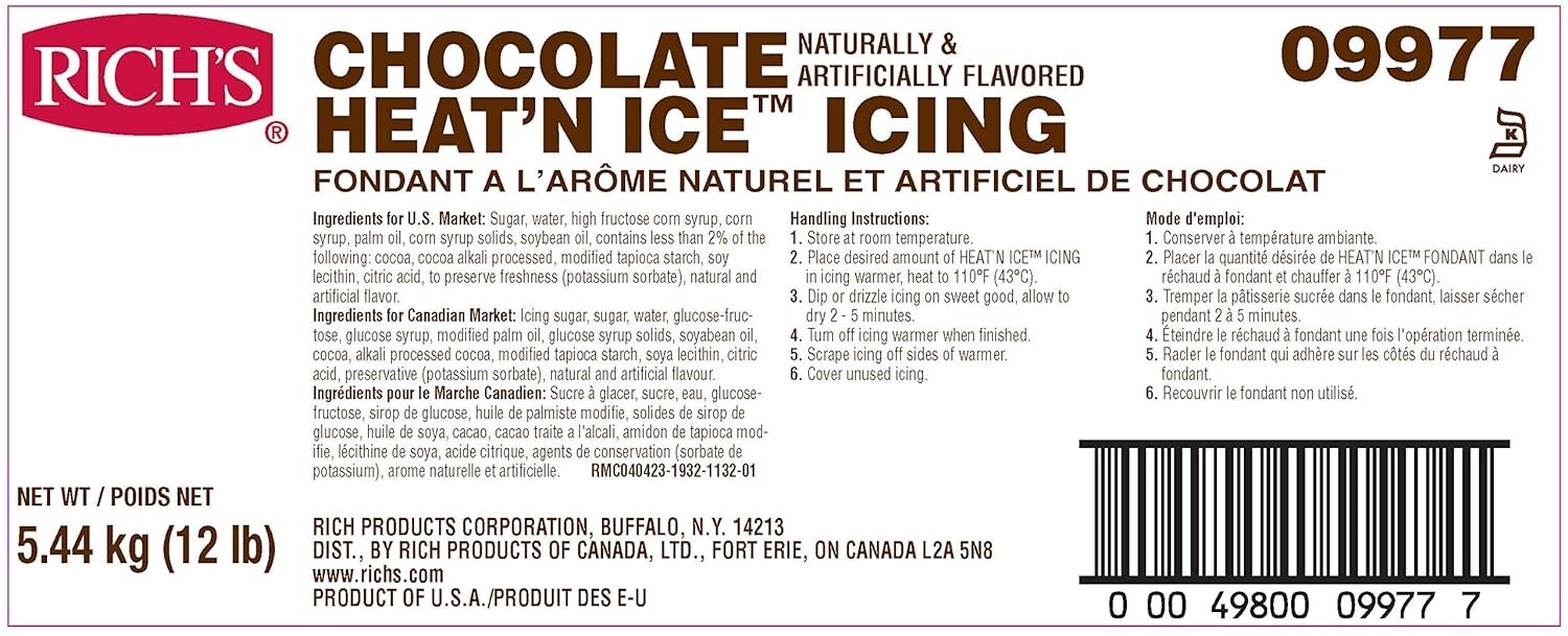 Heat ‘N Ice Icing for Donuts, Rolls & More, Chocolate, 192 Ounce