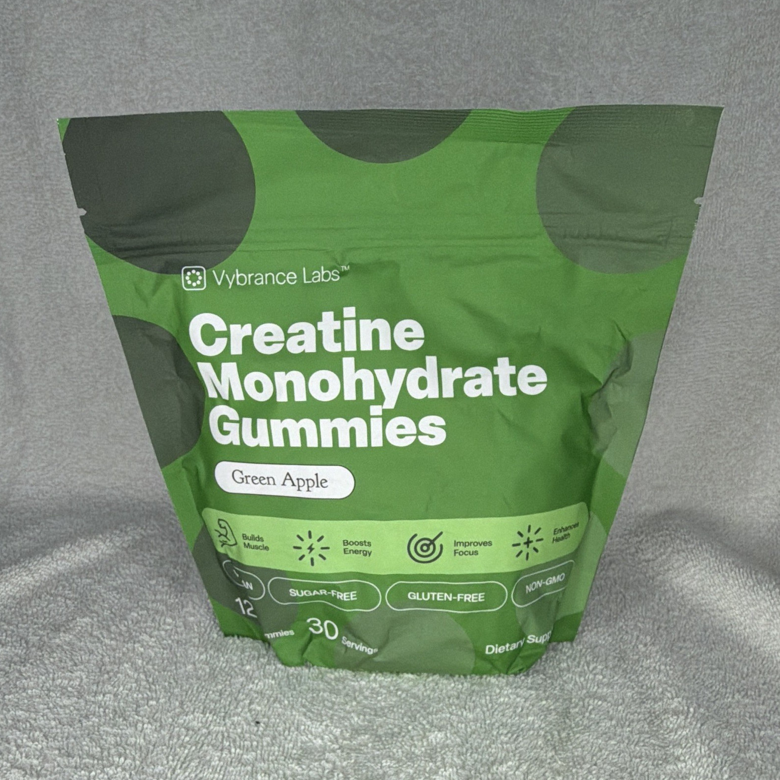 Vybrance Labs Creatine + Taurine Gummies Green Apple Vegan Sugar-Free 120