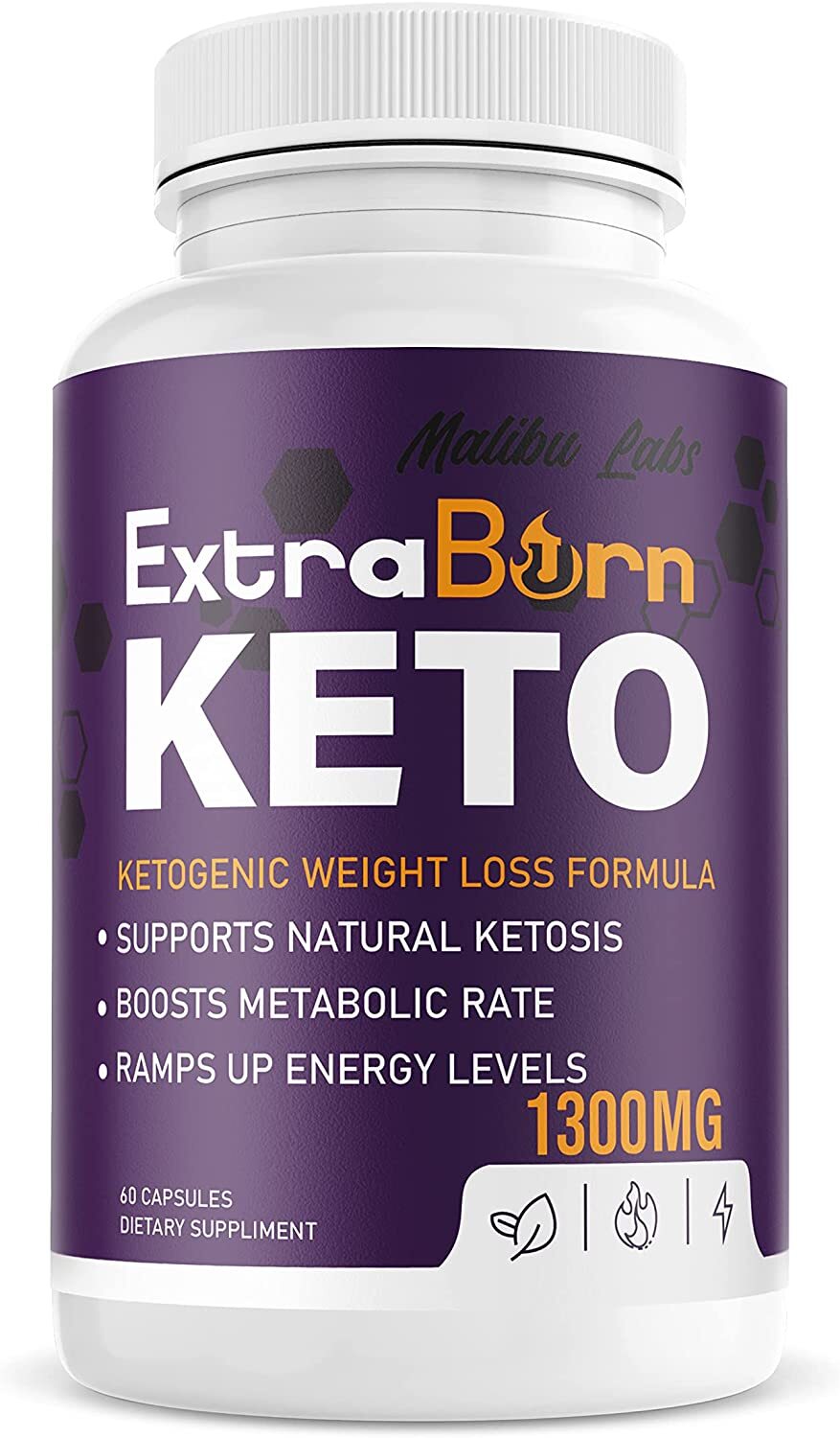 Extra Burn Keto Advanced Weight Loss Support Fat Burner Supplements 1300mg Caps