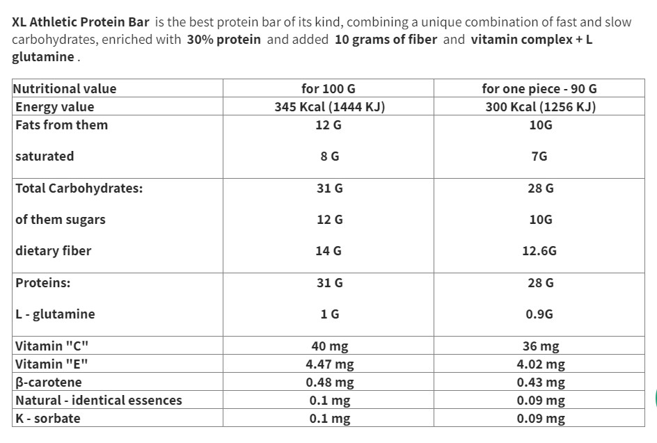 ATHLETIC XL PROTEIN BAR 90g – Box of 8 Bars Chocolate with Berries
