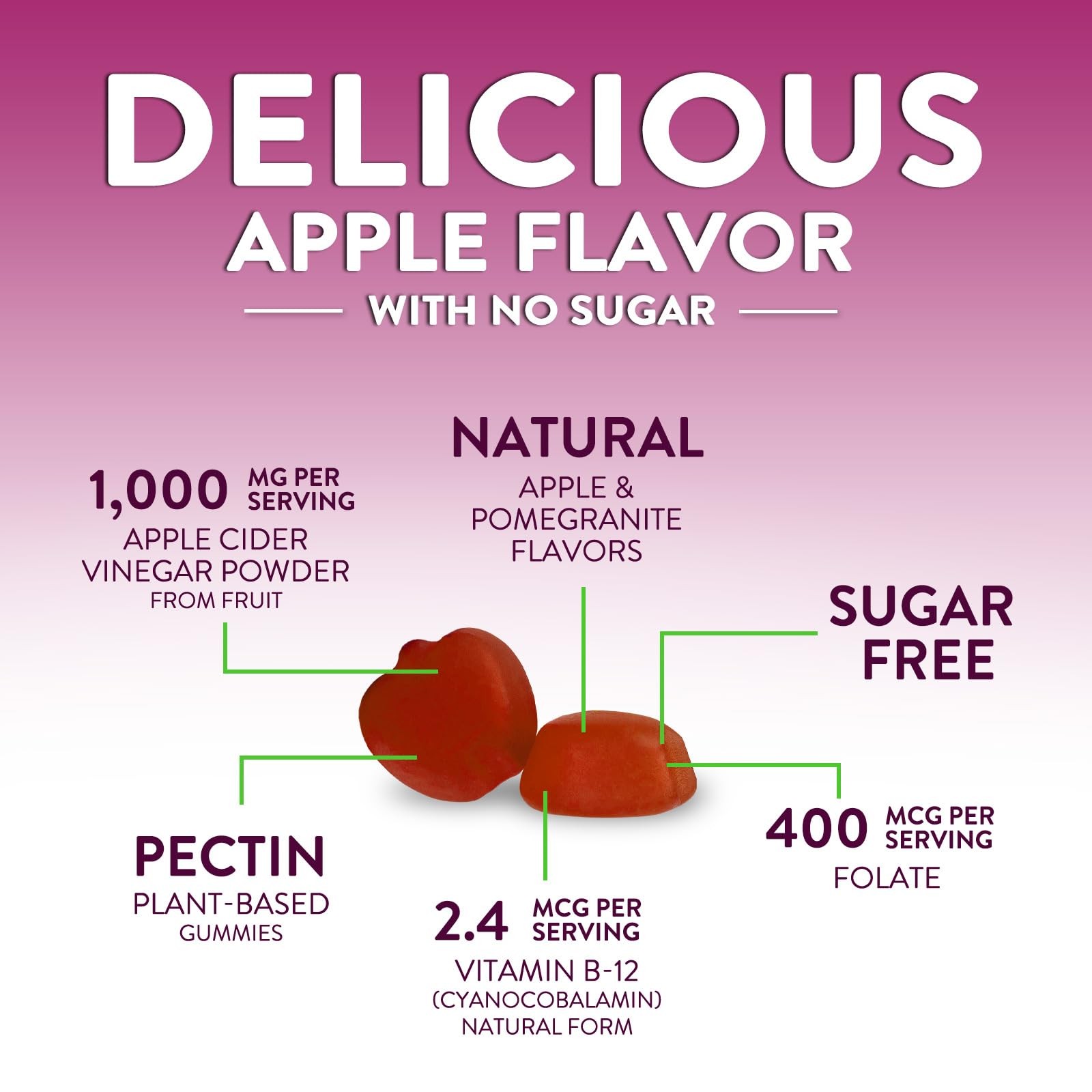 Apple Cider Vinegar Gummies for Weight Loss – Sugar Free – Max Strength ACV Gumm