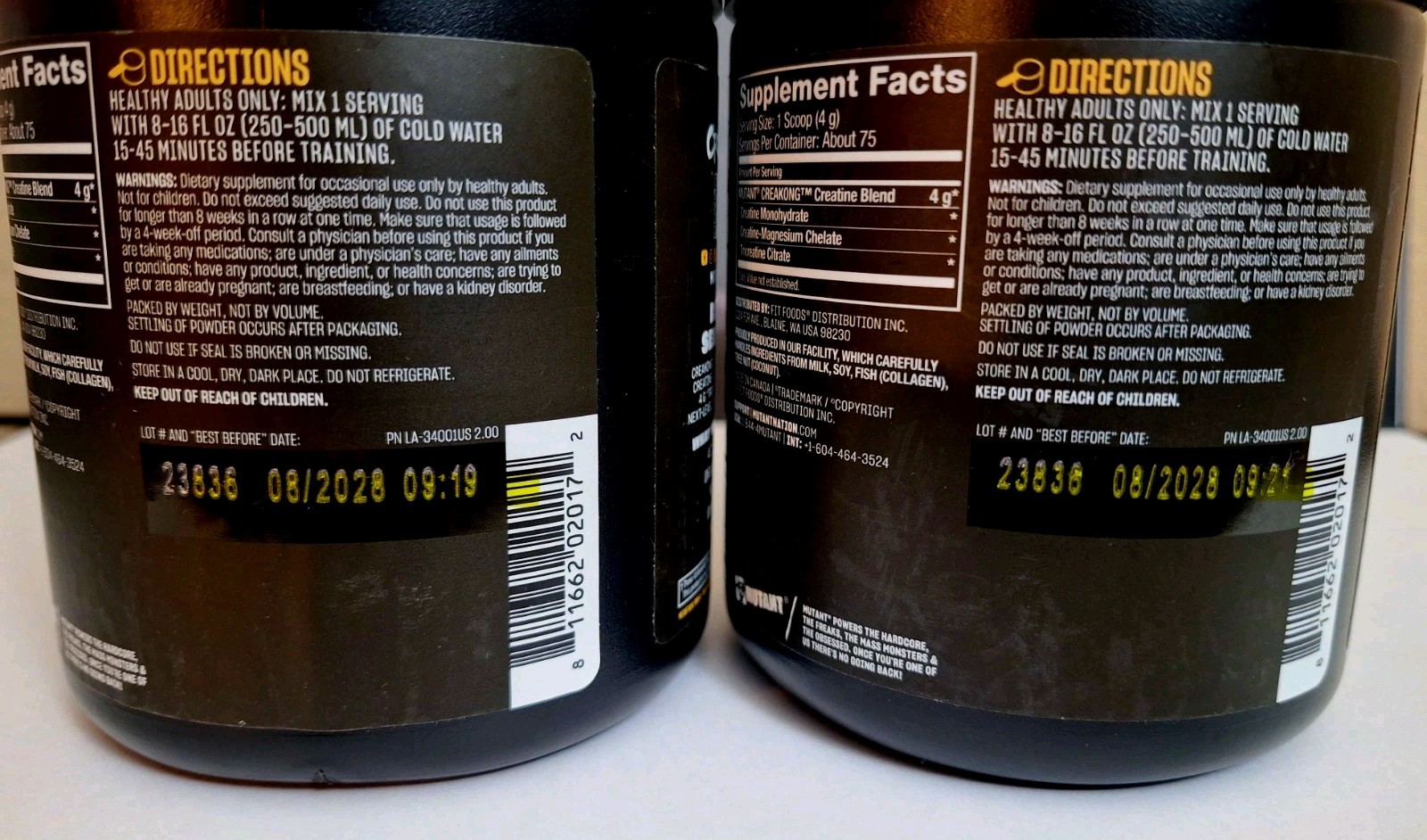 Mutant Creakong, 75 Servings, 2 Tubs, Tri-Creatine Blend, Unflavored, 08/2028✨️