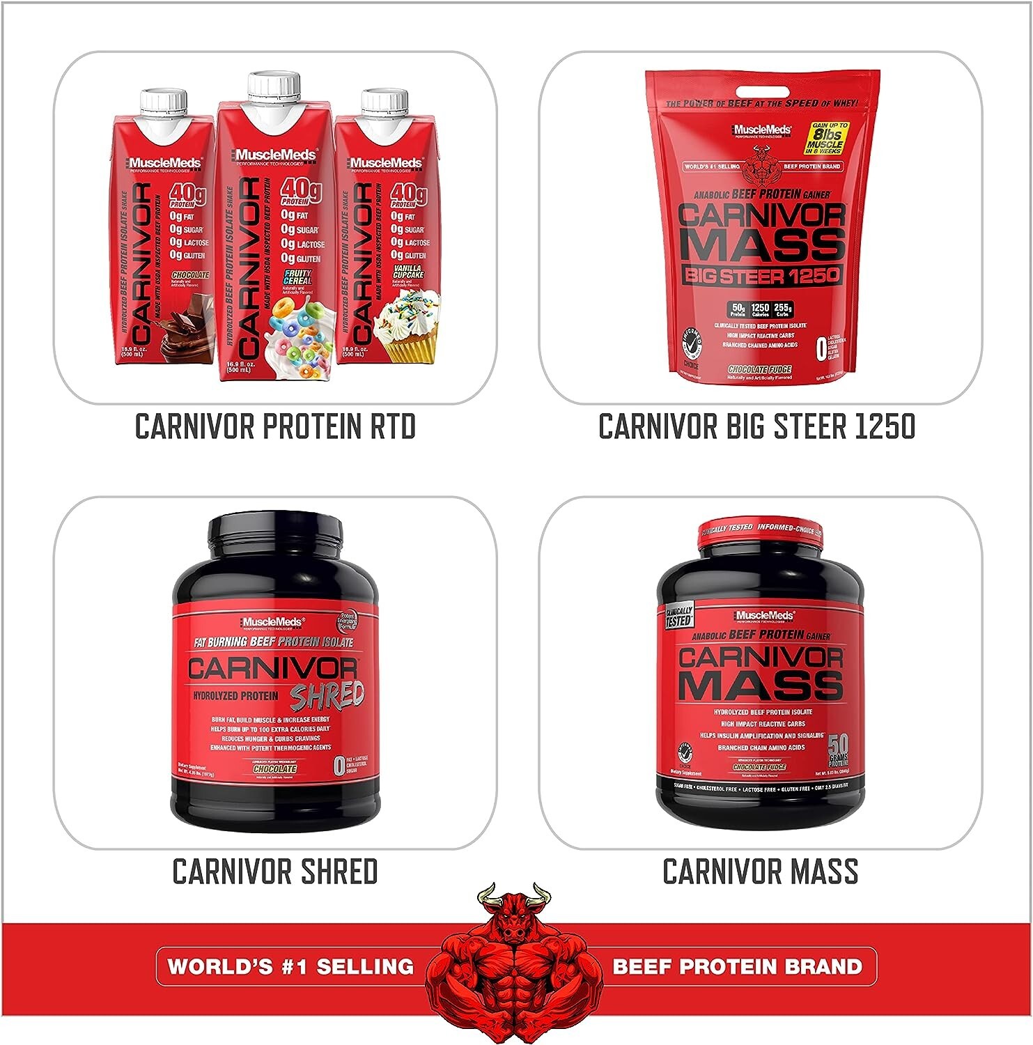 MuscleMeds Carnivor Beef Protein Isolate 100 Servings 7.34lb Bags 2 Flavors NEW