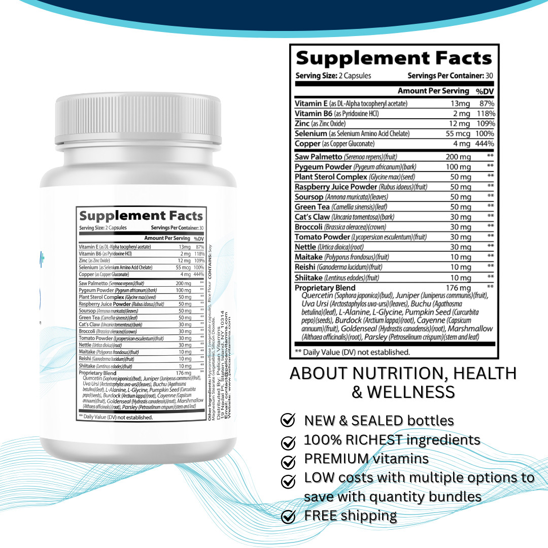 Alpha Stream + – Prostate Support- 5 Bottles- 300 Capsules