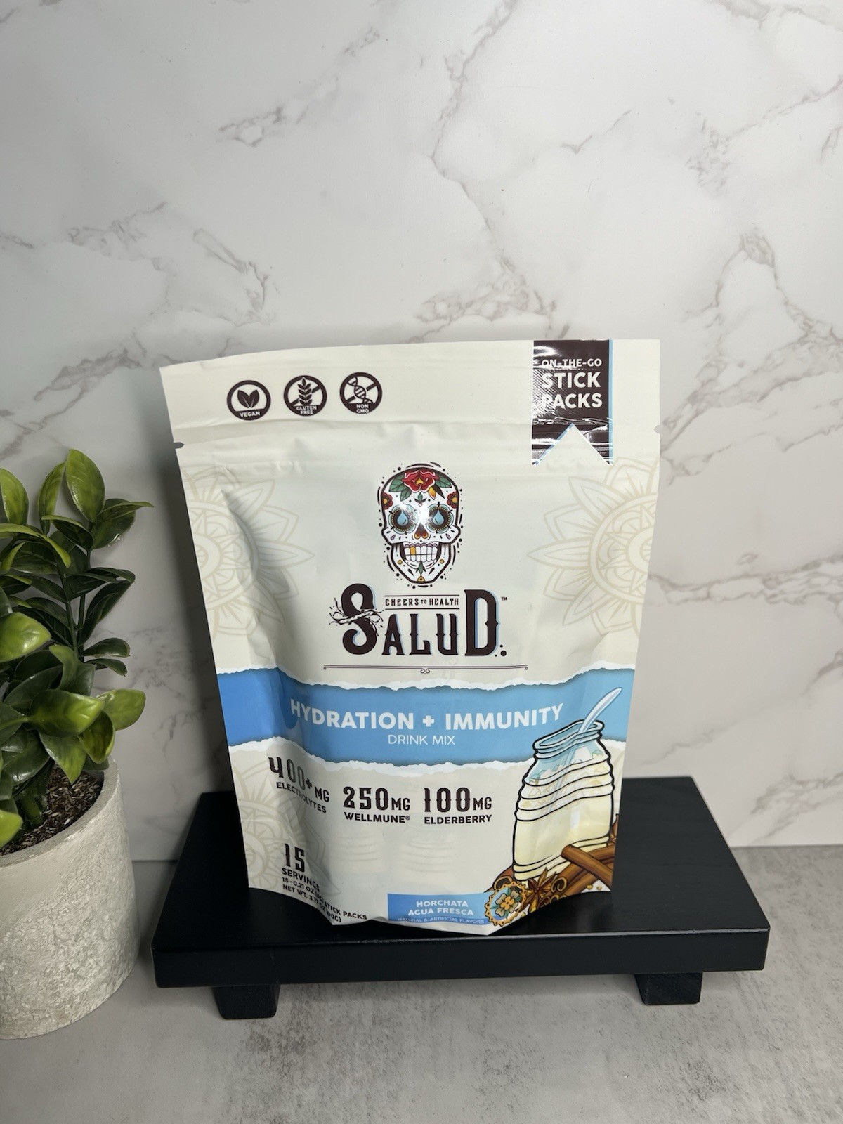Salud Hydration+Immunity Electrolyte Drink Mix Horchata Agua Fresca 15 Exp 08/27