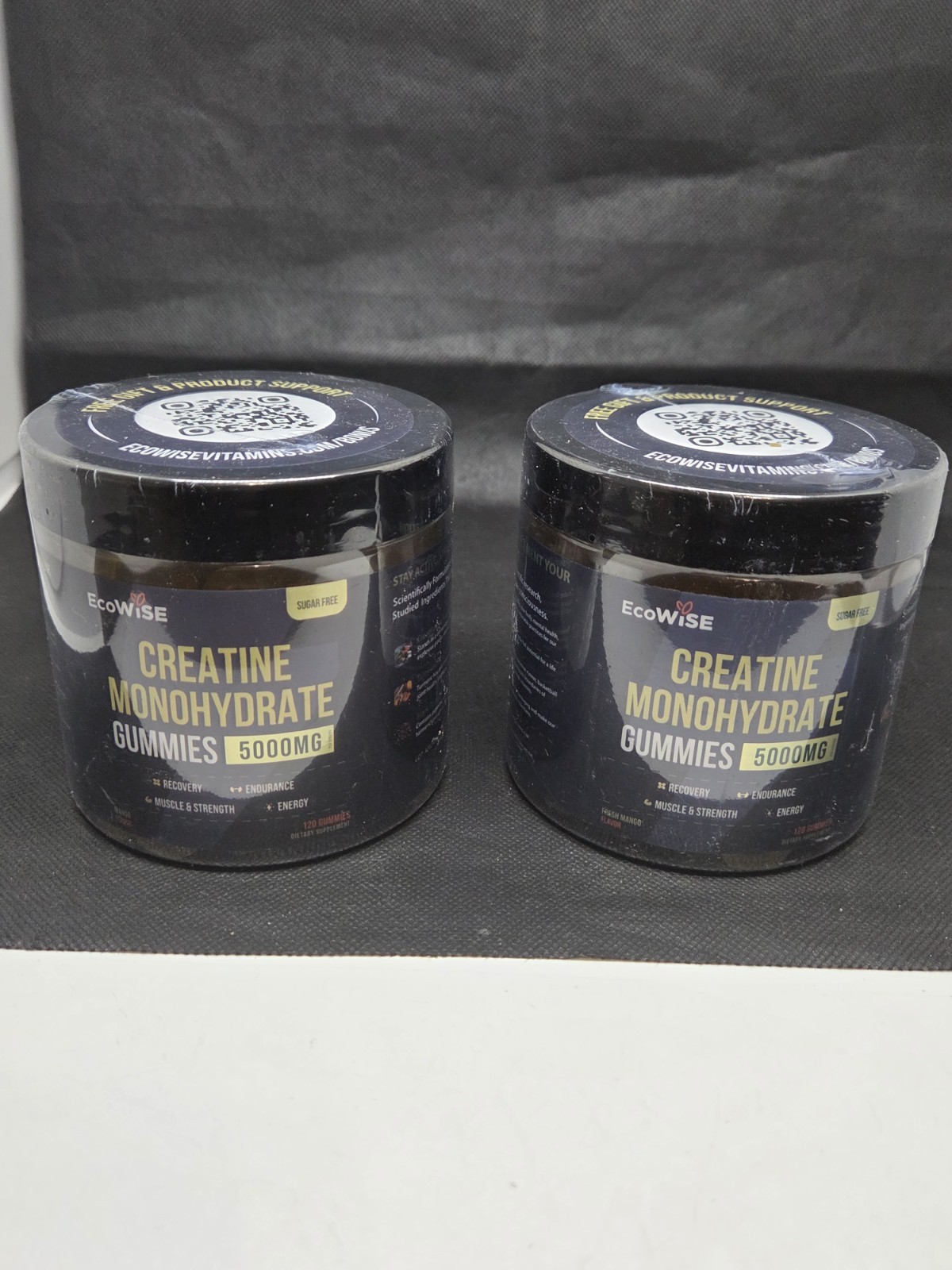 Lot Of 2 Ecowise Creatine Monohydrate Gummies 5000mg Sugar Free 240 Mango