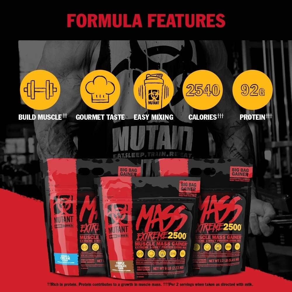 Mutant Mass Extreme Gainer – Whey Protein Powder – Build Muscle Size and Strengt