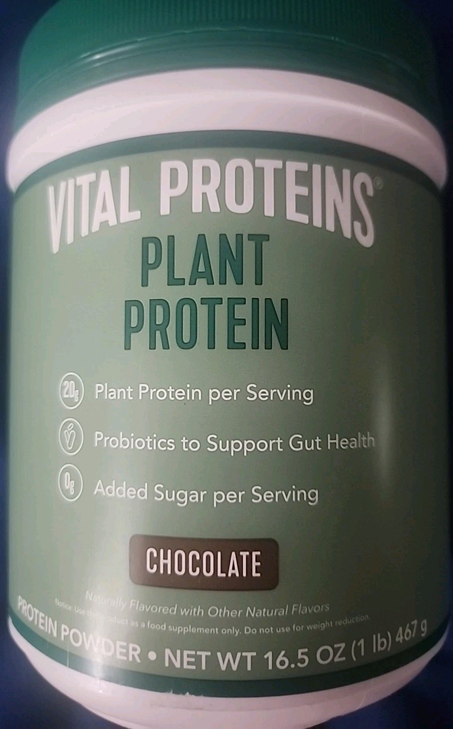 VITAL PROTEINS Plant Protein Powder Chocolate Flavor 15 Oz Exp 3/27