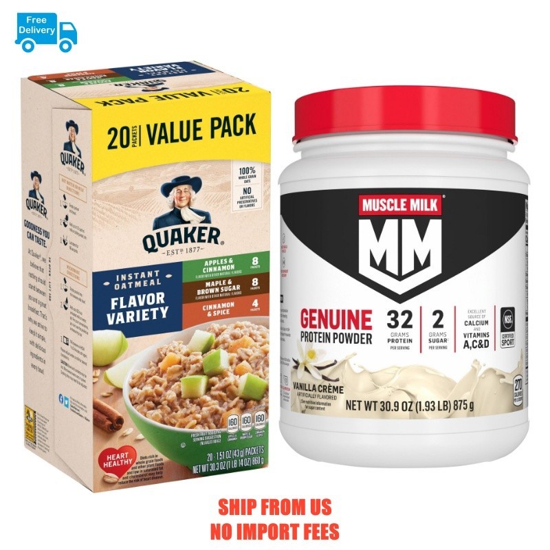 Muscle Milk Genuine Protein Powder, Vanilla Crème , 32g Protein, 1.9lb, 30.9oz