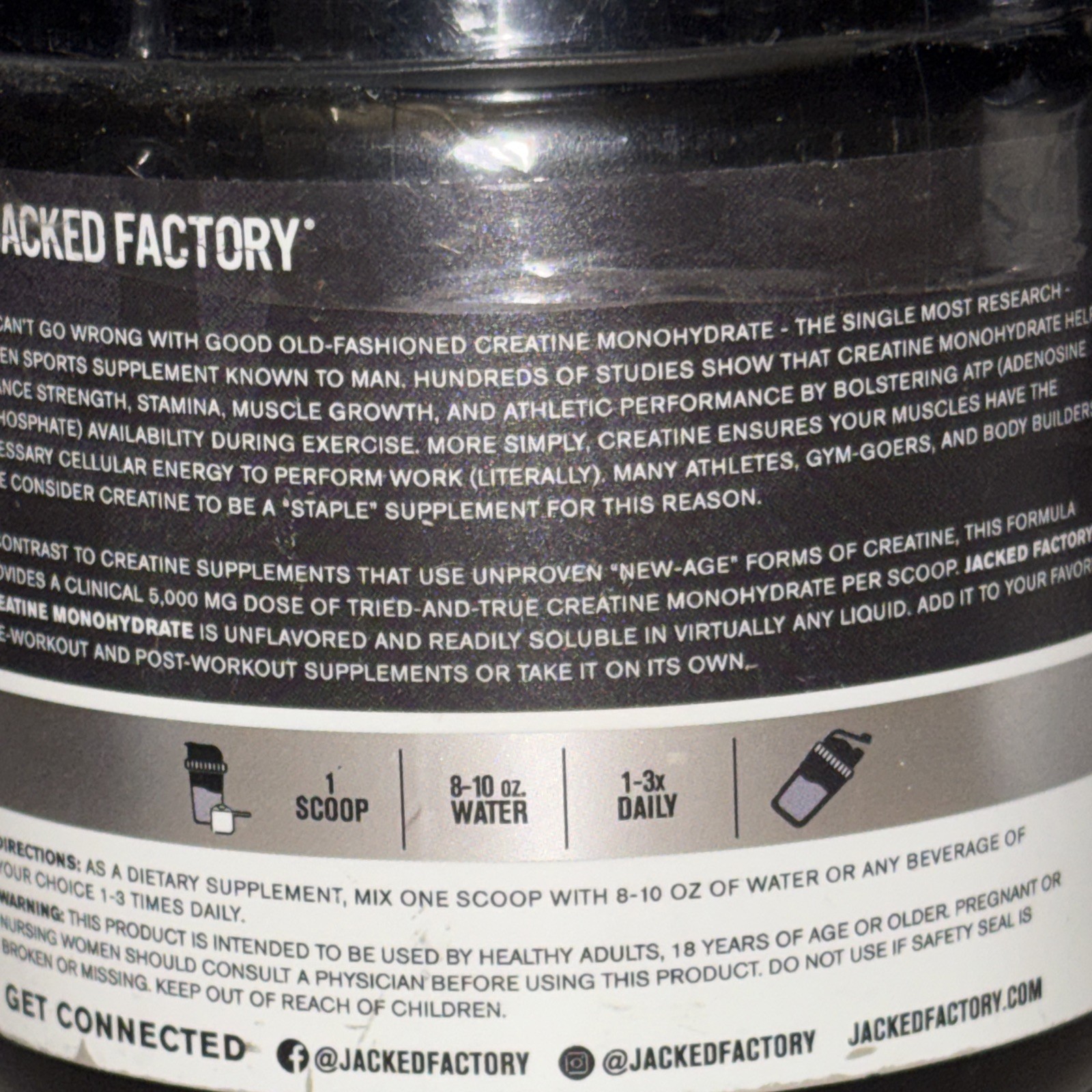 Jacked Factory Creatine Monohydrate Powder 150g 5g Daily 5.3oz Exp9/26 Essential