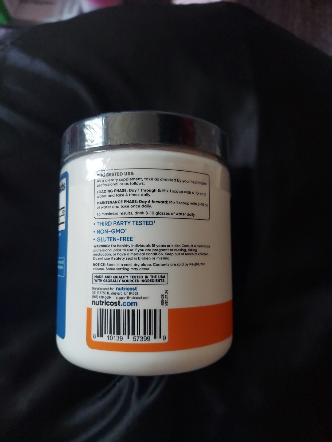 Nutricost Creatine Monohydrate Powder 300 g – Mandarin Orange – EXP 07/2027