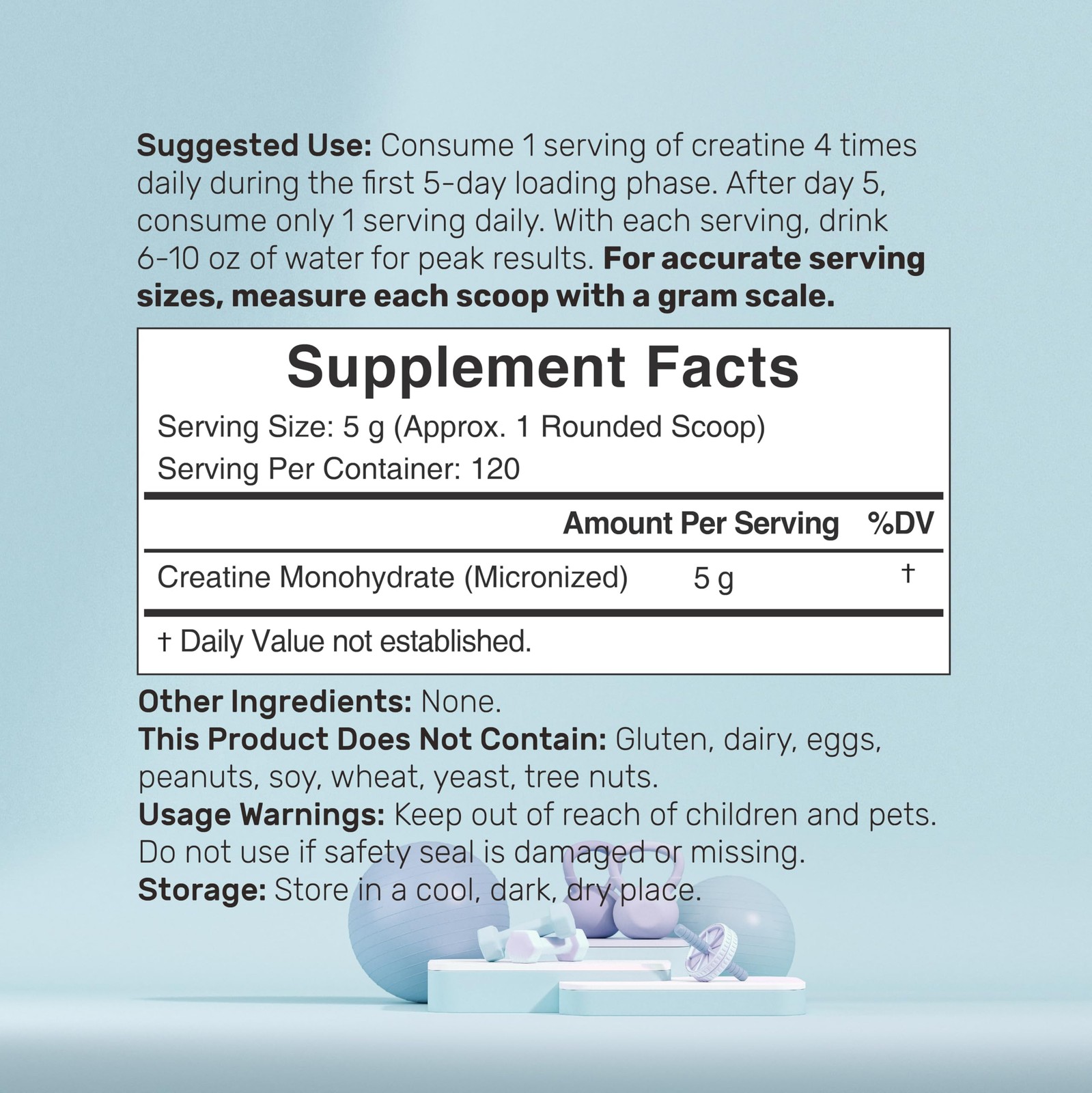 Instant Creatine Monohydrate Powder, 5g Per Serving – 21.2 Ounce (Pack of 1)