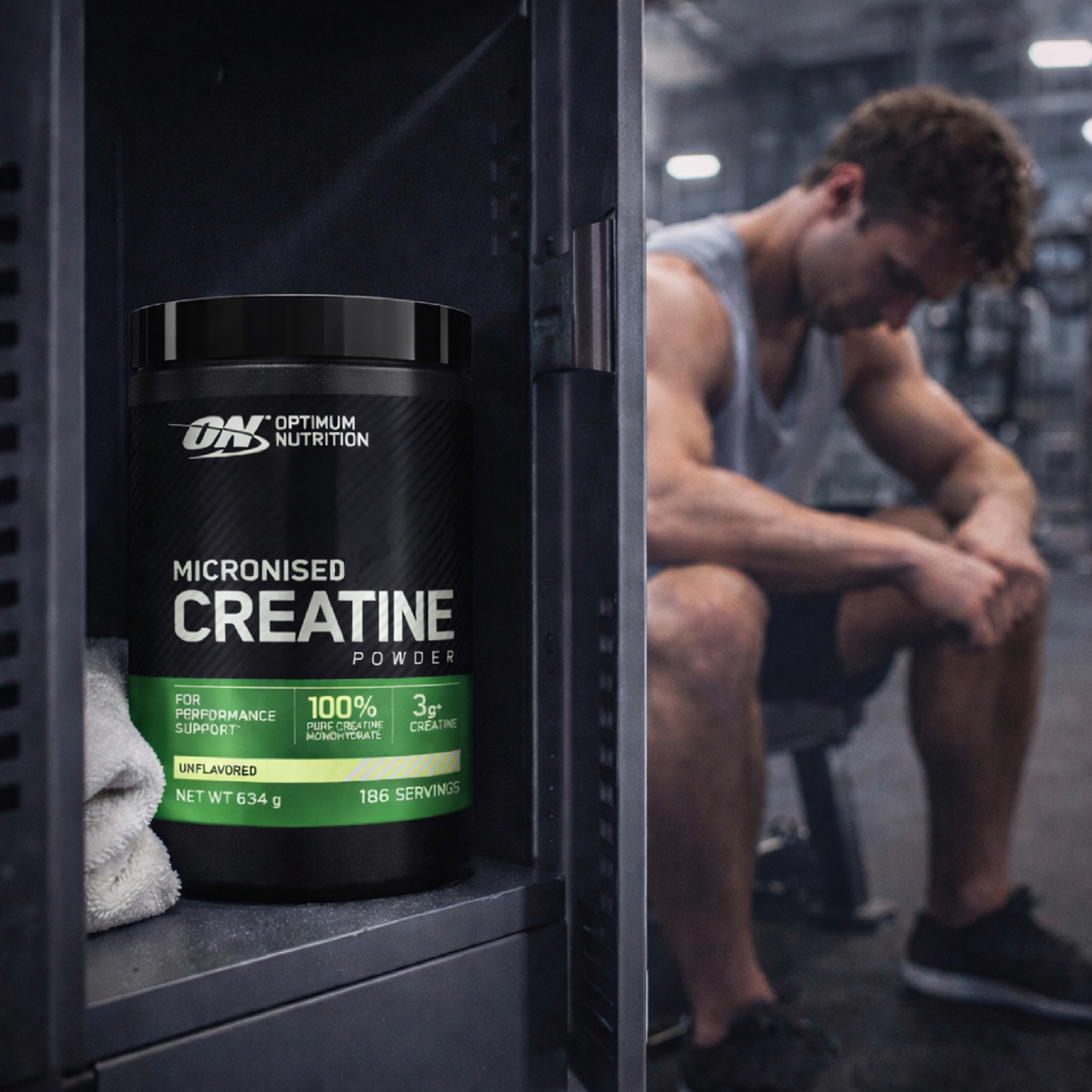 OPTIMUM ON Creatine Powder 100% PURE – 634g – 186 SERVINGS – TOP Muscle growth
