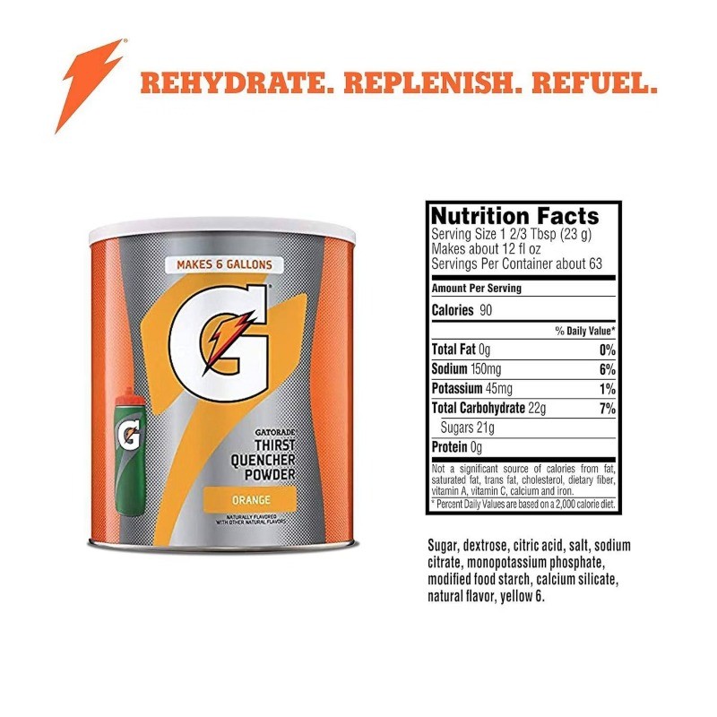 Gatorade Orange Sports Drink Mix – 51oz: Electrolyte Powder, Non-Caffeinated