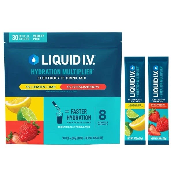 Liquid I.V. Hydration Multiplier Electrolyte Drink Mix 30 Sticks, Variety