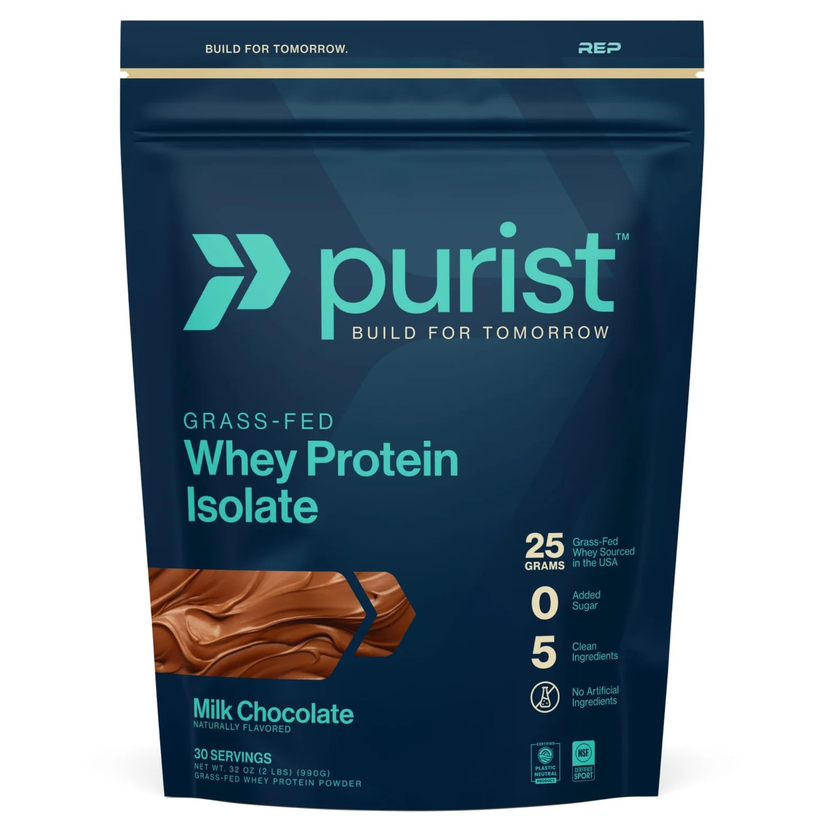 PURIST REP Whey Protein Powder, Premium Milk Chocolate Grassfed Isolate,Worko…