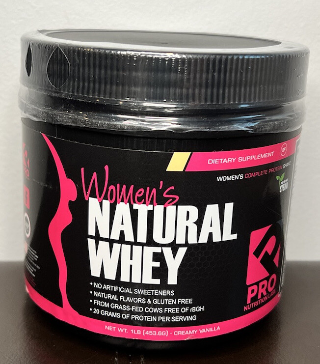 Pro Nutrition Labs Women’s Natural Whey Creamy Vanilla 1 lb/16 servings EXP 7/24