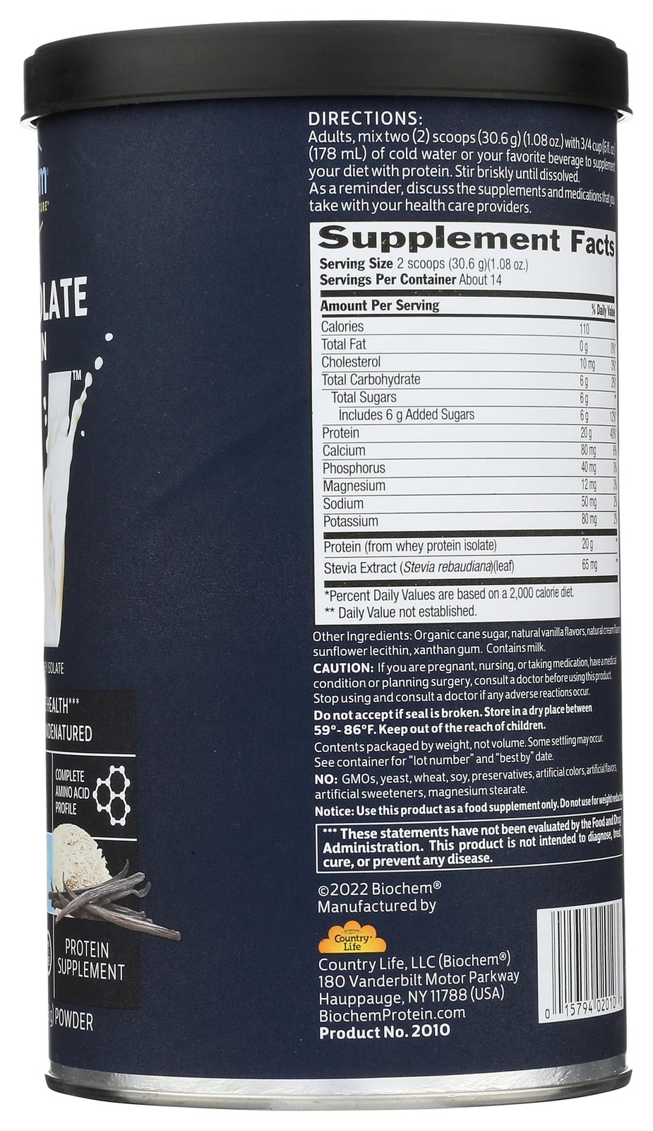 Grass Fed Whey Protein Powder 15.1 Ounce 20g Protein Variety of Flavors