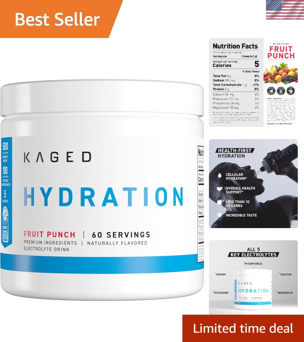 Electrolyte Hydration Powder for Enhanced Performance – 60 Servings, Fruit Punch