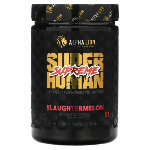 ALPHA LION SUPERHUMAN SUPREME SLAUGHTERMELON HIGH STIM PREWORKOUT LASER FOCUS