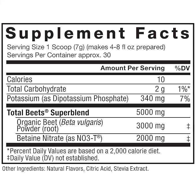 100% Beets Drink Mix, Superfood Powder with Nitrates, 30 servings