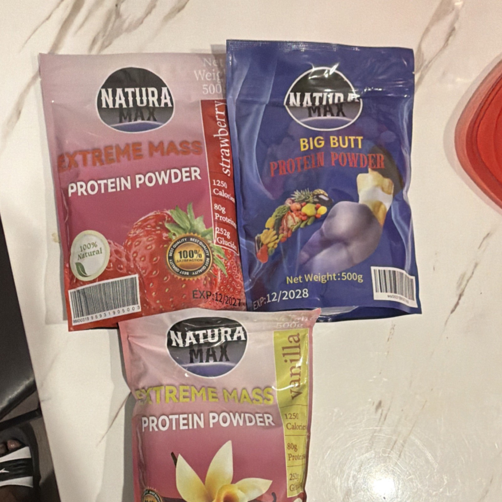 Natura Max Natural Protein Powder Strawberry Vanilla 500g Muscle Gain