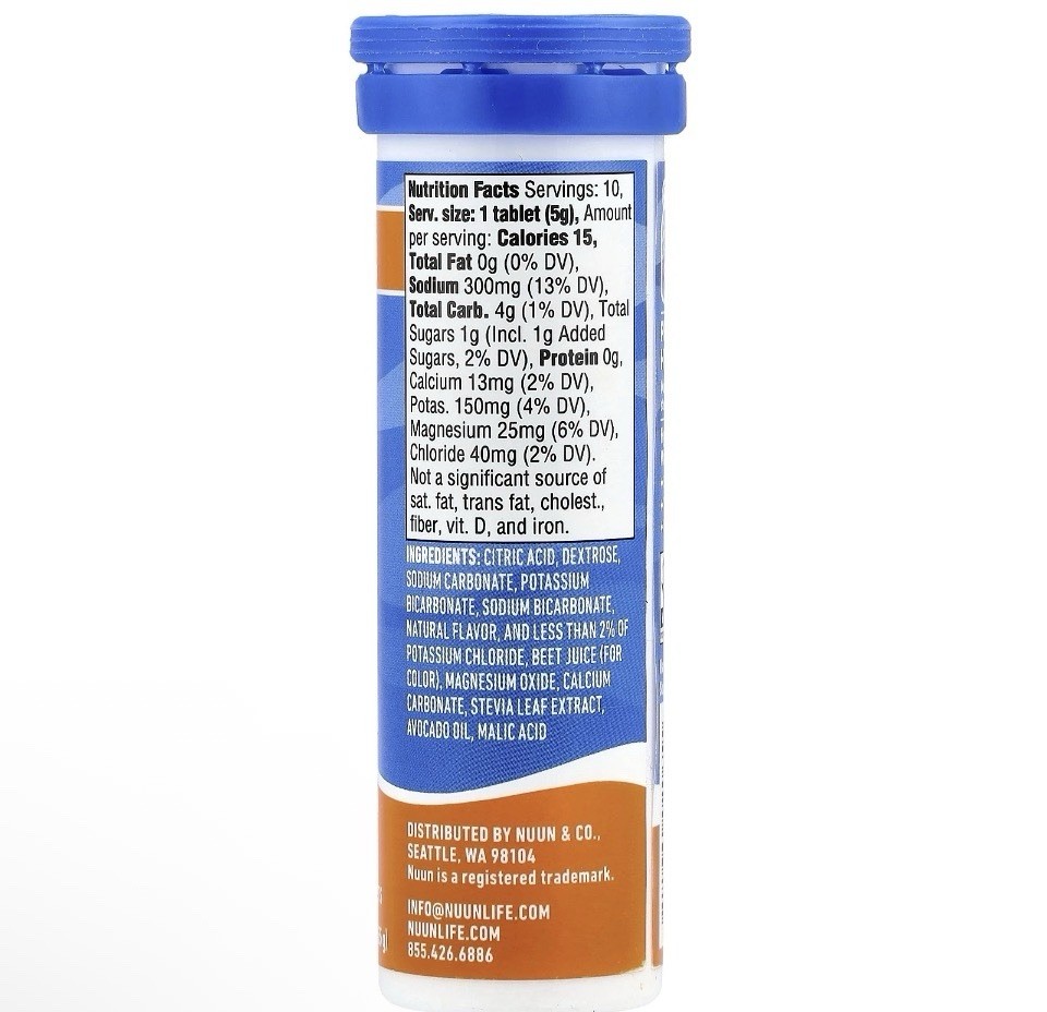 Sport Hydration, Effervescent Electrolyte Drink Tablets, Orange, 10 Tablets