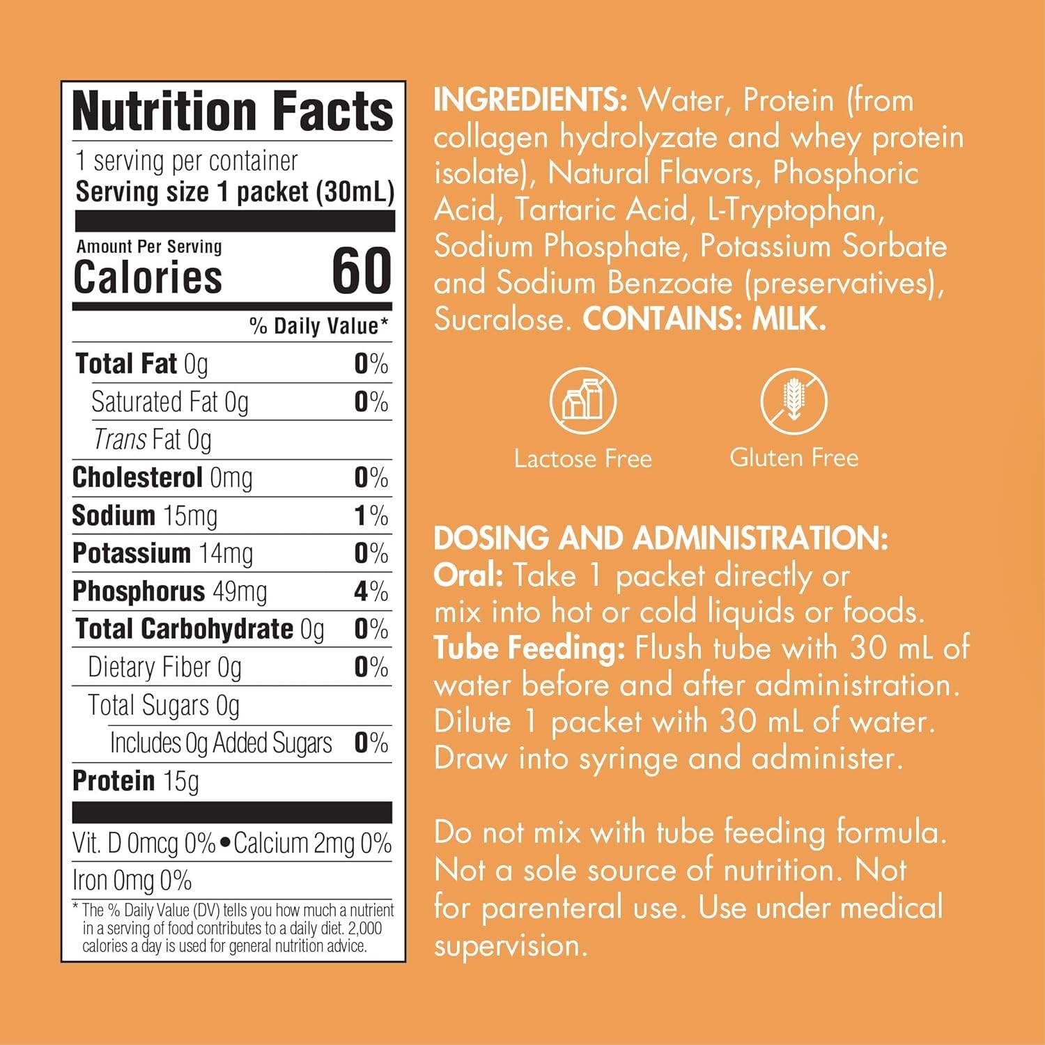 Medtrition Prosource No Carb Complete Liquid Protein Packet Neutral Flavor 1 oz