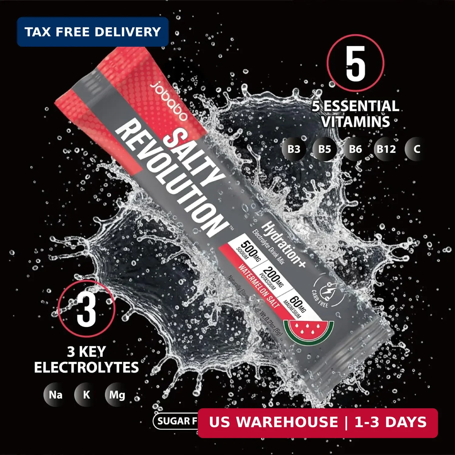 Salty Revolution Electrolytes Powder Packets | Keto, Energy & Sports Hydration S