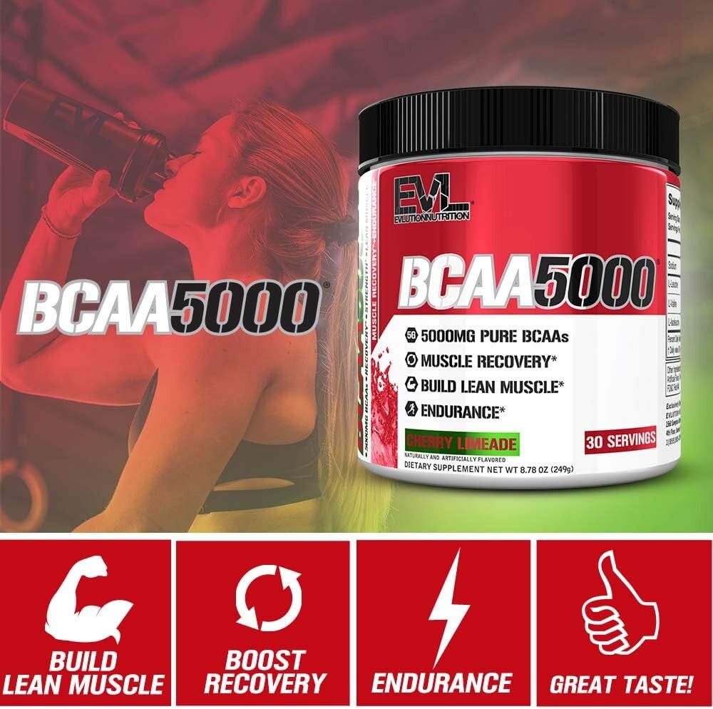 Evlution EVL BCAAs Amino Acids BCAA5000- Stim Free Pre-Workout – All Flavors