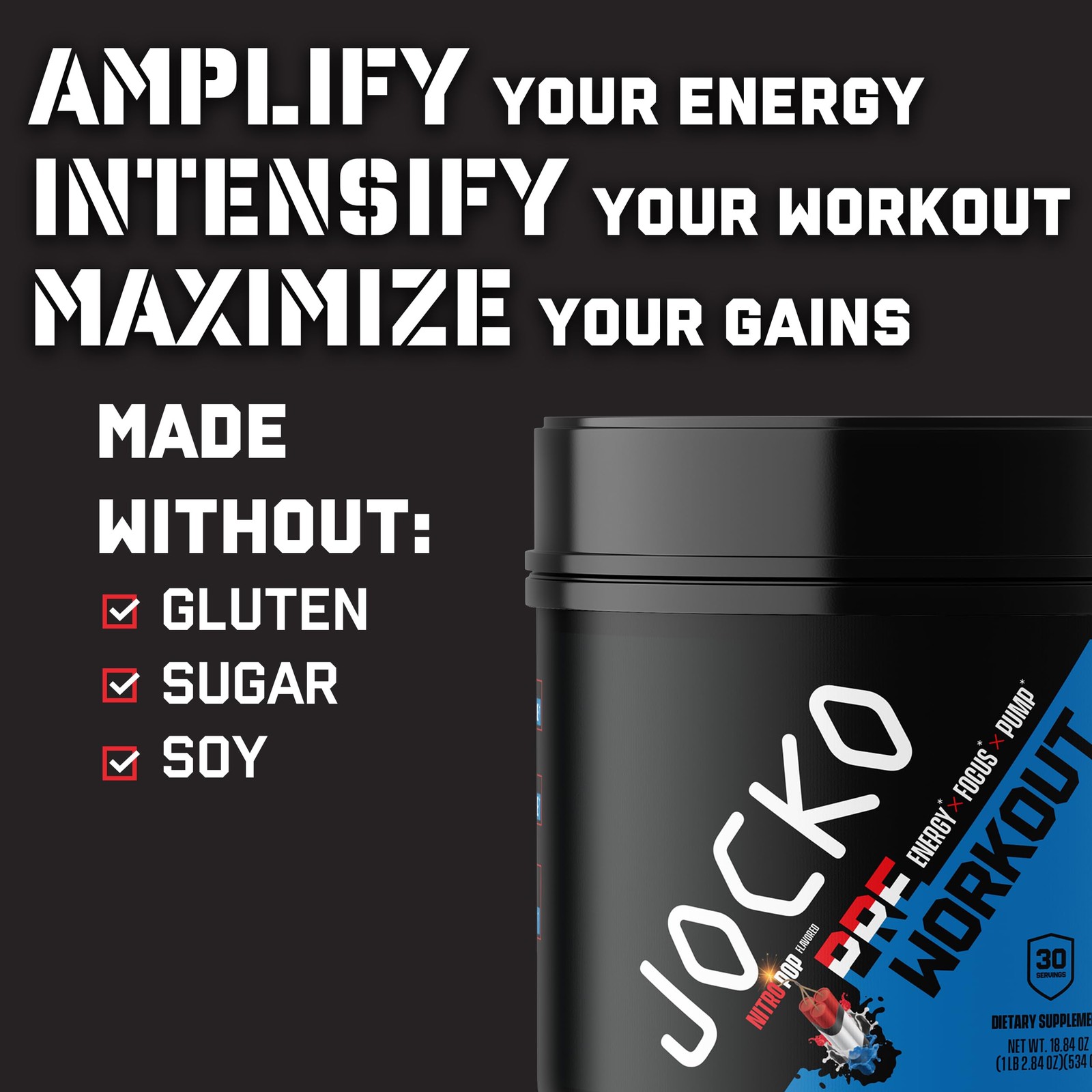 Jocko Fuel Pre Workout for Men & Women – High Stim Low 1.14 Pound (Pack of 1)