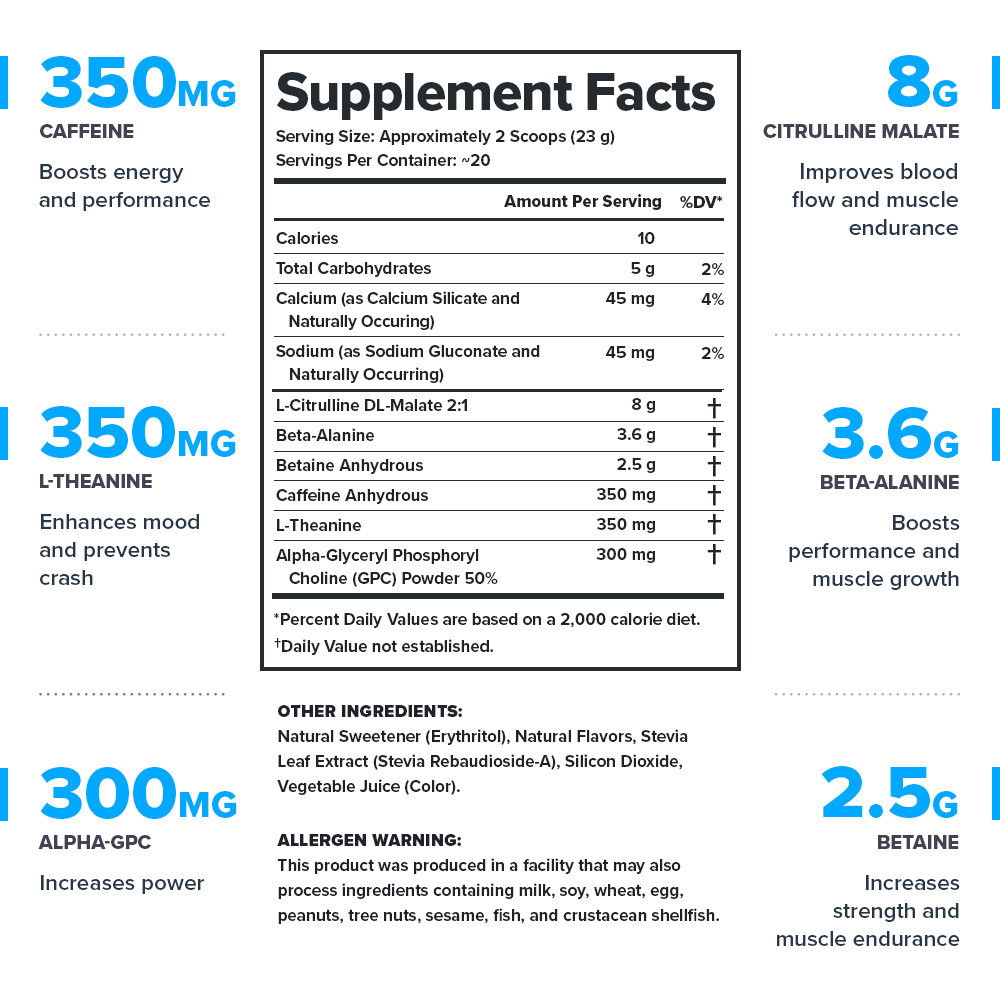 Pulse Pre-Workout Supplement Naturally Sweetened And Flavored