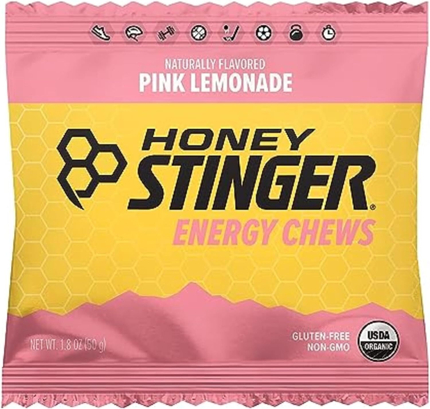 Honey Stinger Organic Pink Lemonade Energy Chew | 1.8 Ounce (Pack of 12)