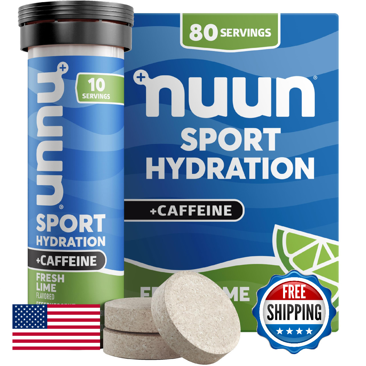 Nuun Electrolyte Drink Tabs Energy Fresh Lime 8 Count 1.9 Ounce 1170108 Nefl 8