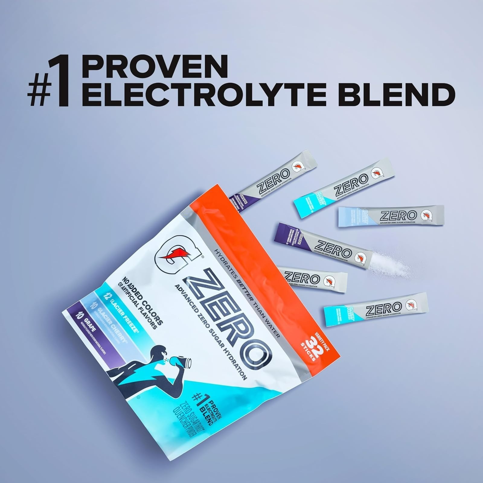 Gatorade Zero Sugar Powder – Electrolyte Drink Mix, 32 Servings