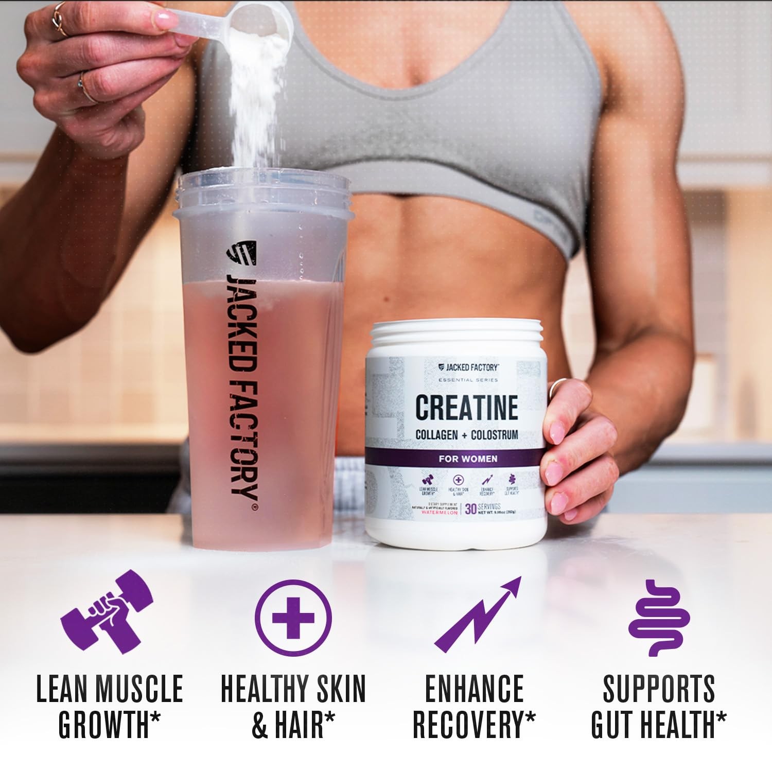 Creatine for Women – Creatine Monohydrate with Collagen + Colostrum to Suppor…