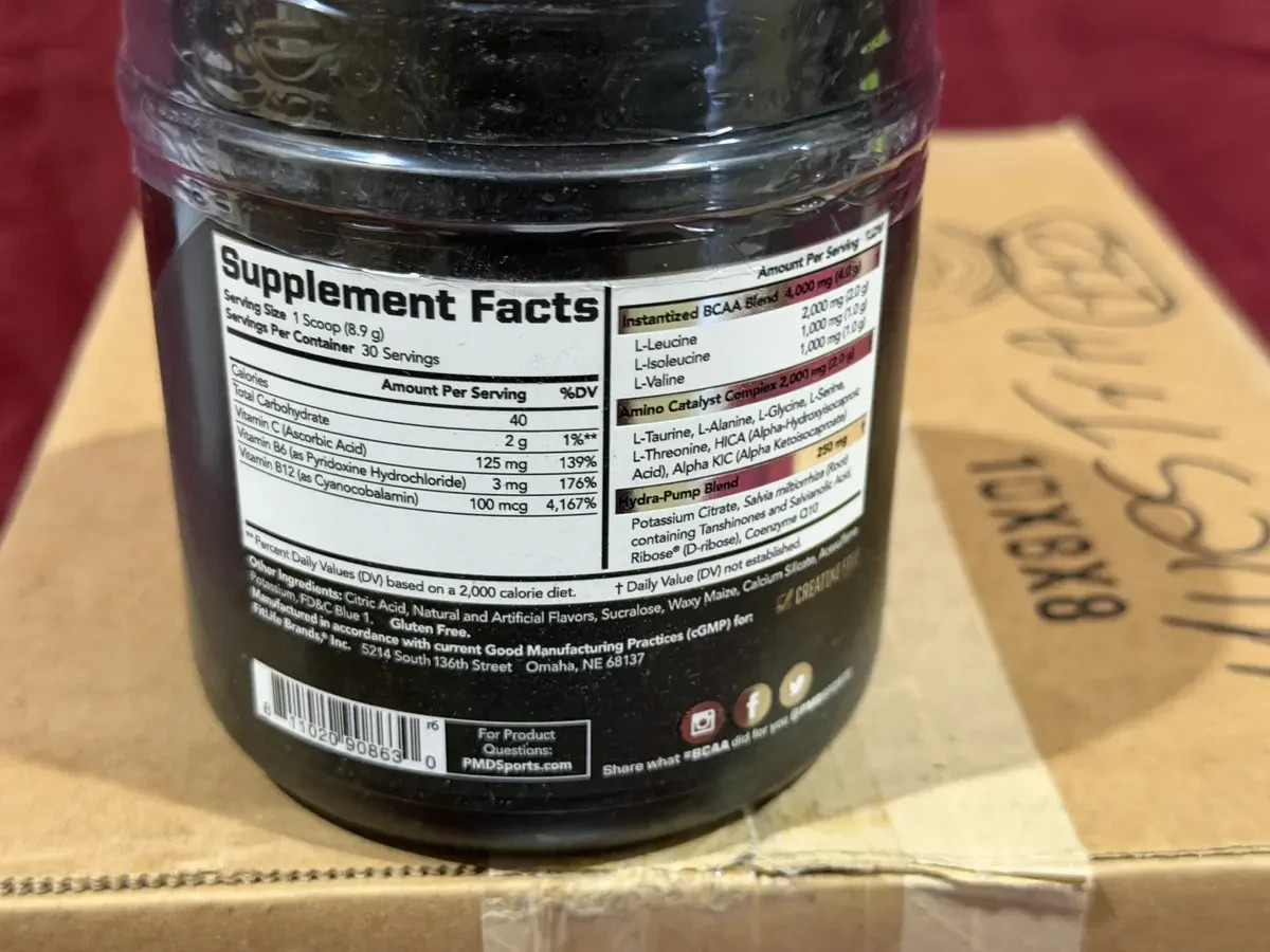 PMD BCAA Stim Free Amino Acids for Performance & Recovery – Blue Razz (30 Serve)