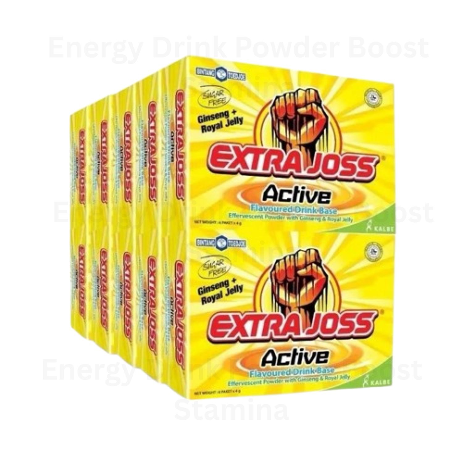 EXTRA JOSS Active Flavour 10 Box (60 Sachets) Energy Drink Powder Boost Stamina